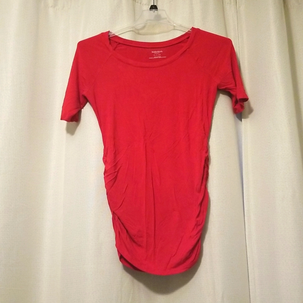 Motherhood maternity jersey knit top size small red lightly use
